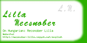 lilla mecsnober business card